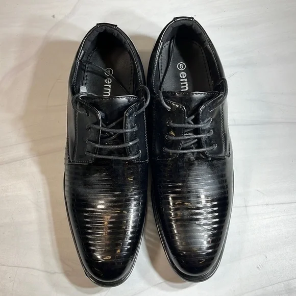 Ermax Men’s Oxford Shoes Black sz 8 - Picture 5 of 8